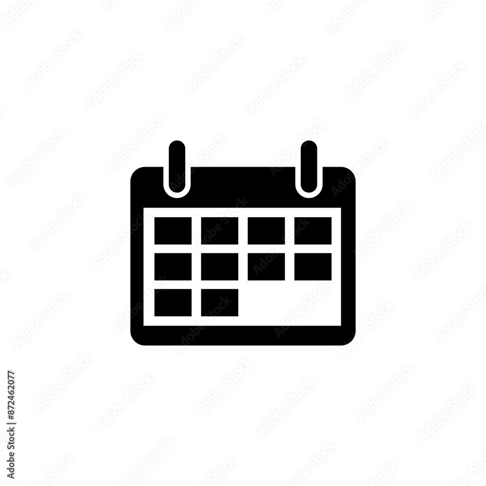 Calendar vector icon. Agenda, reminder simple flat black trendy style illustration for web and app on white background..eps Calendar vector icon. Agenda, reminder simple flat black trendy style illustration for web and app on white background..eps
