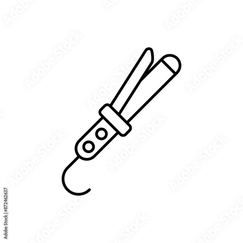 Hair curler icon. vector flat linear illustration for web and app on white background..eps