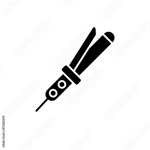 Hair curler icon. vector flat black trendy style illustration on white background..eps