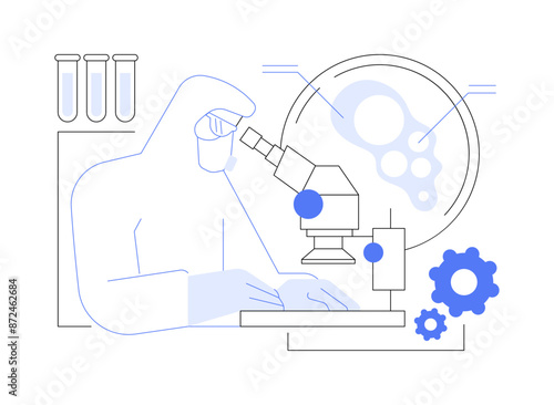 Conduct experiment with nano particles abstract concept vector illustration.