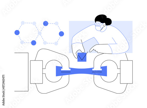 Testing nanomaterials abstract concept vector illustration.