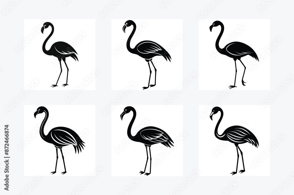 Fototapeta premium Flamingo Silhouette vector illustration