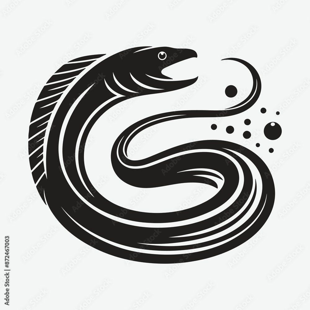 Obraz premium Majestic Eel Silhouettes, Capturing the Grace and Mystery