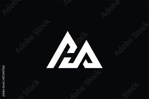 letter HA AH triangle modern minimal iconic logo, letter HA H arrow mountain peak triangle logo