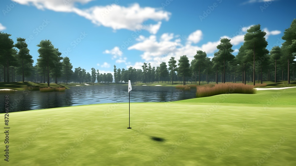 Obraz premium Golf Ball near hole