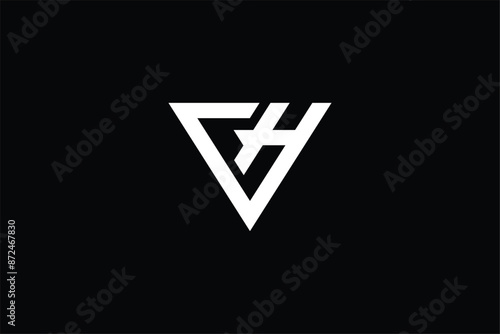 Free Download letter VH HV triangle Universal elegant vector emblem Premium business logotype, letter CH HC triangle modern iconic logomark - GFXLoad