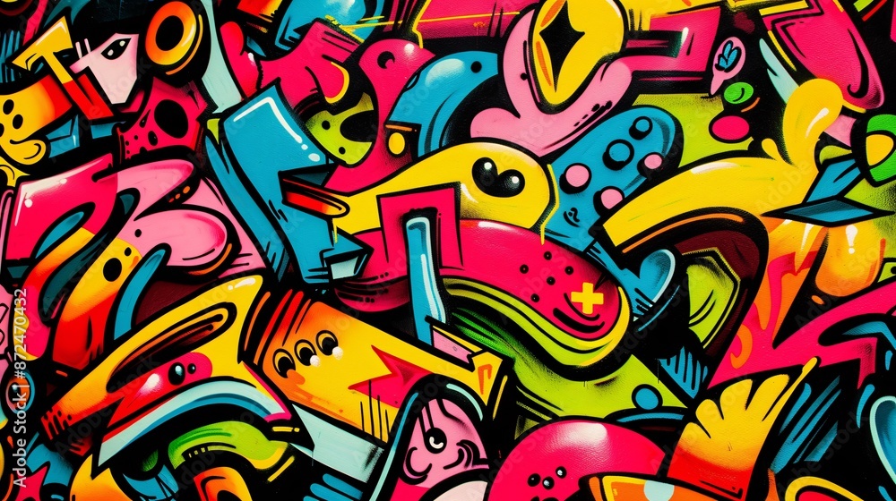 Abstract Colorful Graffiti Wall Art Abstract Colorful Graffiti Wall Art