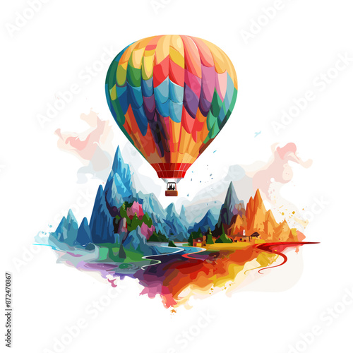 colourfull air ballon in white background