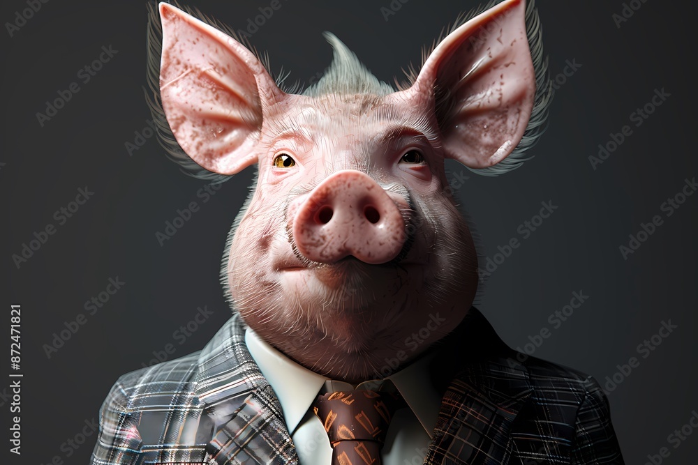 a pig in a business suit by generated ai a pig in a business suit by generated ai