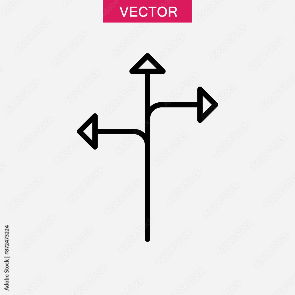 Direction Arrows flat icon, vector flat trendy style linear illustration on white background..eps Direction Arrows flat icon, vector flat trendy style linear illustration on white background..eps
