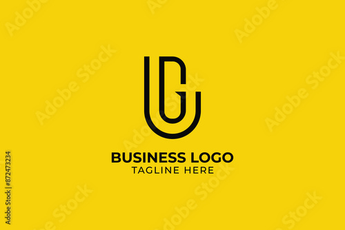 letter UG lineart logo for hotel cafe or restaurant, letter UG coffee cup lineart Universal elegant vector emblem Premium business logotype, letter UG CG alphabet logo for finance, corporate business 