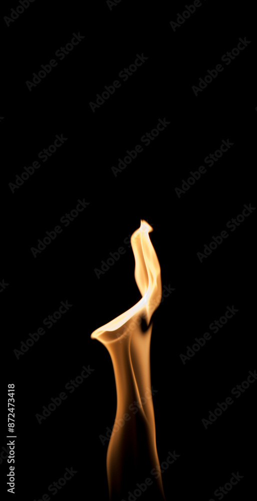 Flame against black background, vertical, room for copy Flame against black background, vertical, room for copy
