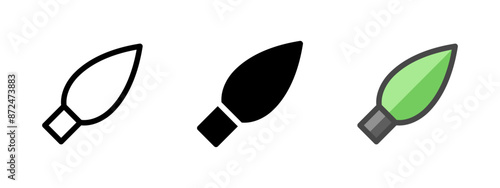 Multipurpose bulb vector icon in outline, glyph, filled outline style. Three icon style variants in one pack.