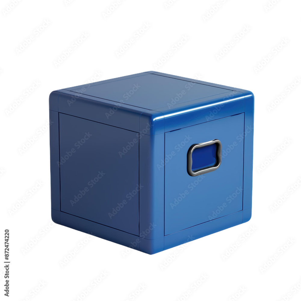 Sleek Blue Cubic Storage Box with a Modern Design Sleek Blue Cubic Storage Box with a Modern Design