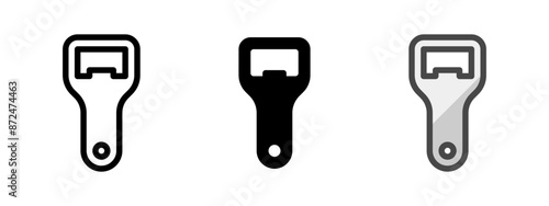 Multipurpose bottle opener vector icon in outline, glyph, filled outline style. Three icon style variants in one pack.