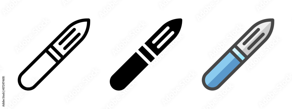 Multipurpose peeler vector icon in outline, glyph, filled outline style. Three icon style variants in one pack. Multipurpose peeler vector icon in outline, glyph, filled outline style. Three icon style variants in one pack.