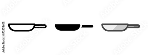 Multipurpose pan vector icon in outline, glyph, filled outline style. Three icon style variants in one pack.
