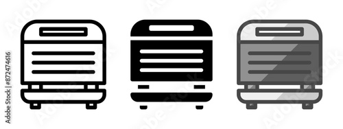 Multipurpose panini press vector icon in outline, glyph, filled outline style. Three icon style variants in one pack.