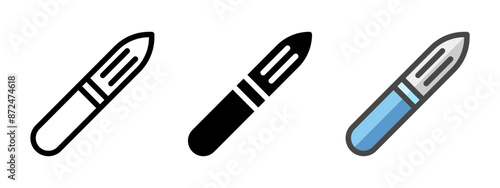 Multipurpose peeler vector icon in outline, glyph, filled outline style. Three icon style variants in one pack.