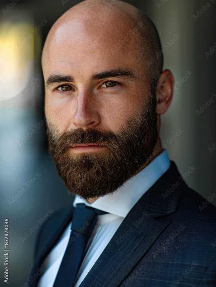an attractive bald and beard man wearing suit professional portrait profile picture an attractive bald and beard man wearing suit professional portrait profile picture