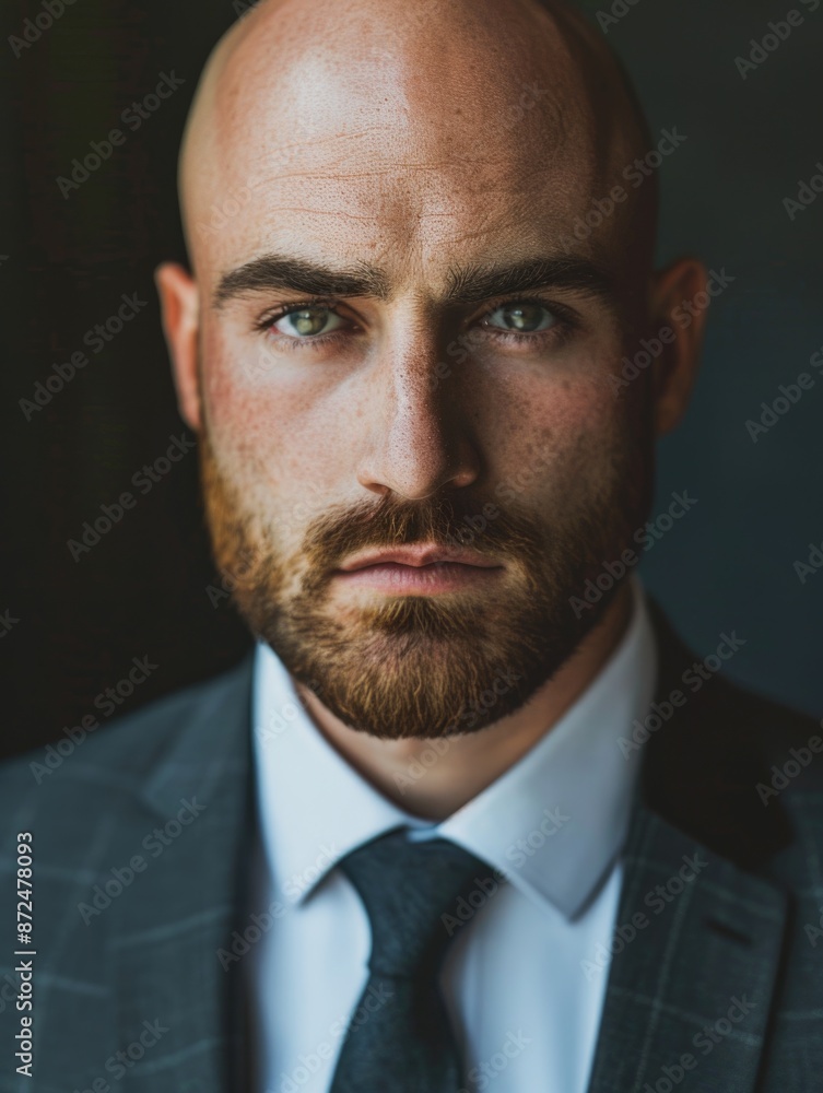 an attractive bald and beard man wearing suit professional portrait profile picture an attractive bald and beard man wearing suit professional portrait profile picture