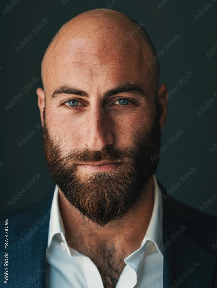 an attractive bald and beard man wearing suit professional portrait profile picture an attractive bald and beard man wearing suit professional portrait profile picture
