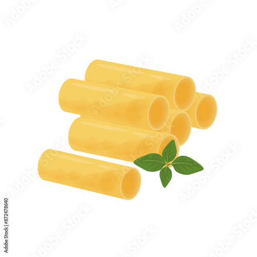 Vector illustration logo Clip art Raw Italian Cannelloni pasta tubes