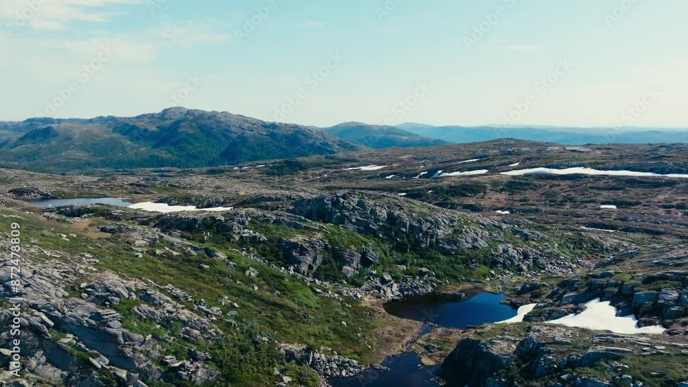 Rugged Hiking Trails In Indre Fosen, Norway - Aerial Drone Shot Rugged Hiking Trails In Indre Fosen, Norway - Aerial Drone Shot