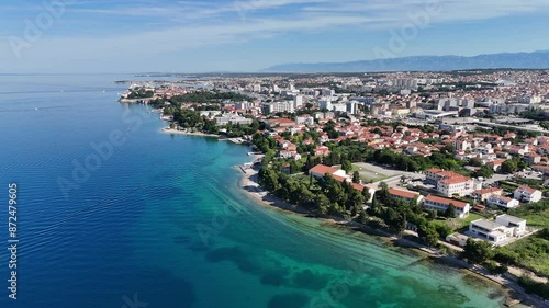 Wallpaper Mural Drone Aerial View Footage Zadar Croatia Adriatic Coastline Dalmatian coast Balkans Torontodigital.ca