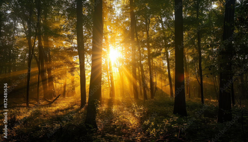 Fototapeta premium sun rays in the forest