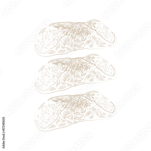 Vector illustration logo Simple line art cannoli