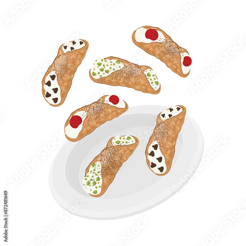 Vector illustration logo Clip art cannoli levitation