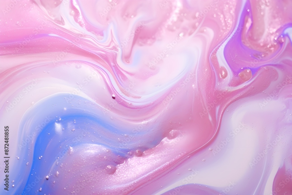 Abstract texture background showing a mixture of pastel pink, blue and white paints creating swirls and patterns Abstract texture background showing a mixture of pastel pink, blue and white paints creating swirls and patterns