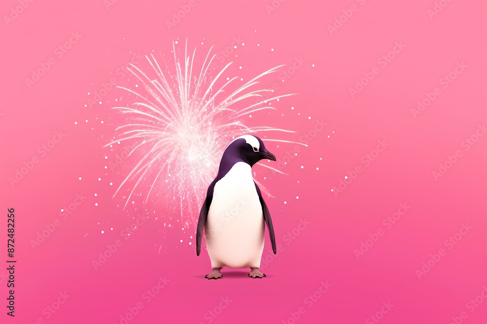 Fototapeta premium penguin on a white background made by midjourney