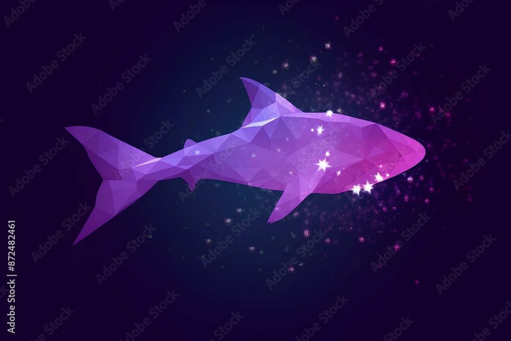 Fototapeta premium shark in the night made by midjourney