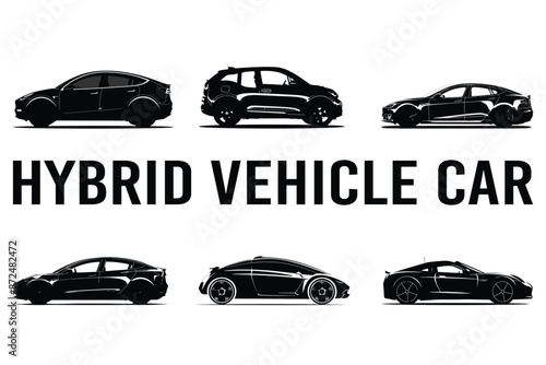 Hybrid Vehicle Car Silhouette Vector