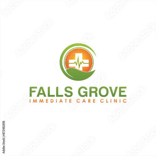 clinic care logo full color illustration