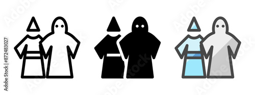 Multipurpose costumes vector icon in outline, glyph, filled outline style. Three icon style variants in one pack.