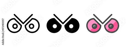Multipurpose eyes vector icon in outline, glyph, filled outline style. Three icon style variants in one pack.