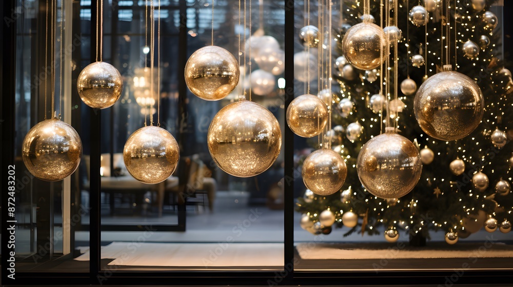 golden Christmas decoration background golden Christmas decoration background