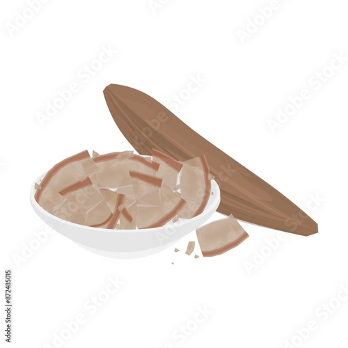 Vector illustration logo Clip art smoked skipjack tuna with Katsuobushi