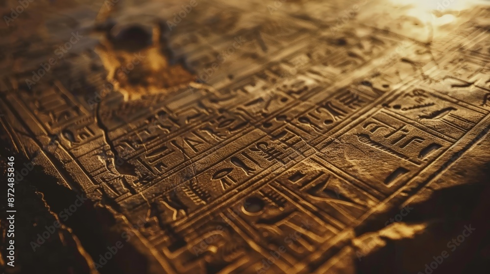 Fototapeta premium As I deciphered the hieroglyphic script, I felt a sense of awe and wonder at the depth of knowledge contained within its ancient symbols.