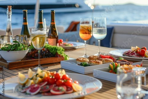 Gourmet Lunch on a Yacht Deck