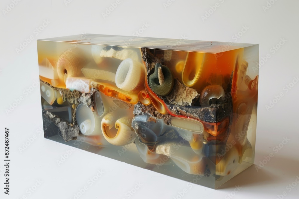 Abstract Resin Sculpture with Organic Forms