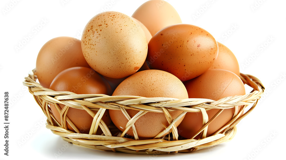 Brown eggs in the basket on white
Brown eggs in the basket on white