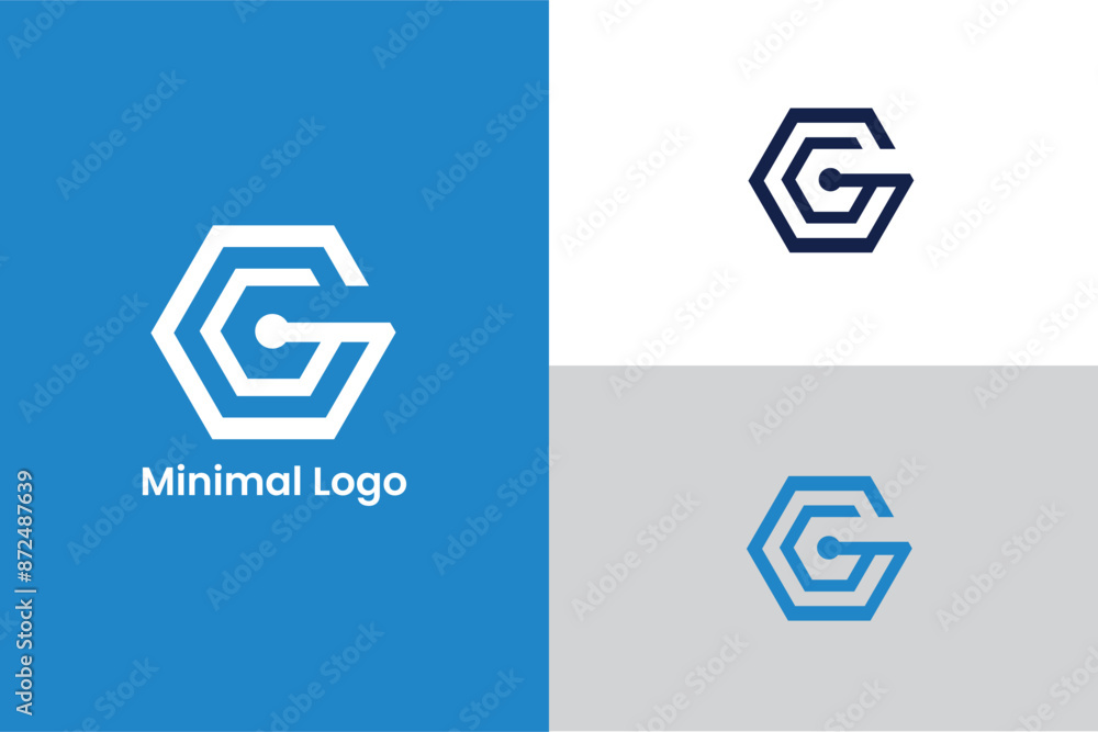 letter GC CG lineart tech company iconic logo, letter CC CG with digital wire connection modern futurist logo letter GC CG lineart tech company iconic logo, letter CC CG with digital wire connection modern futurist logo
