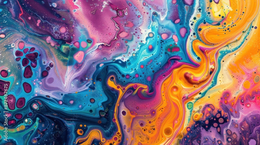 Colorful abstract painting with water droplets vibrant beauty and artistic expression of nature's elements Colorful abstract painting with water droplets vibrant beauty and artistic expression of nature's elements