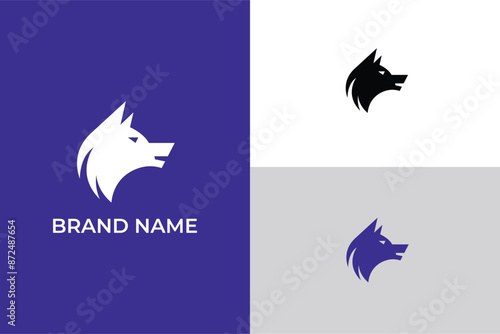 vector illustration of wolf, wolf face logo design template, Symbol Face Wolf Predator. Wolf Logo Design
