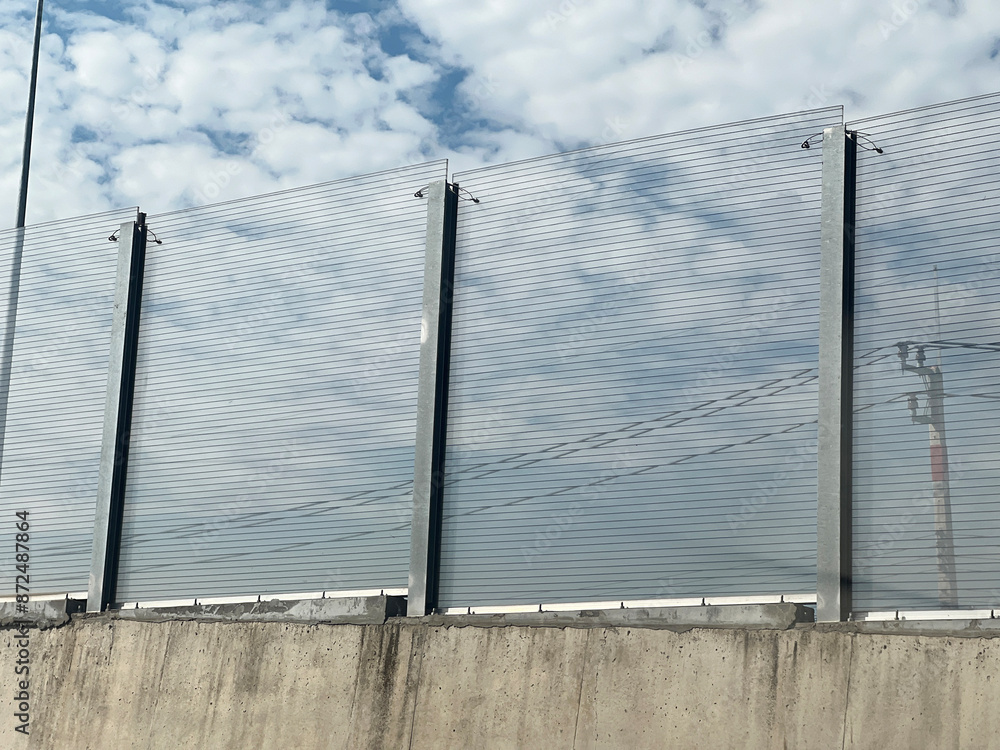 Fototapeta premium steel mesh on road bridge