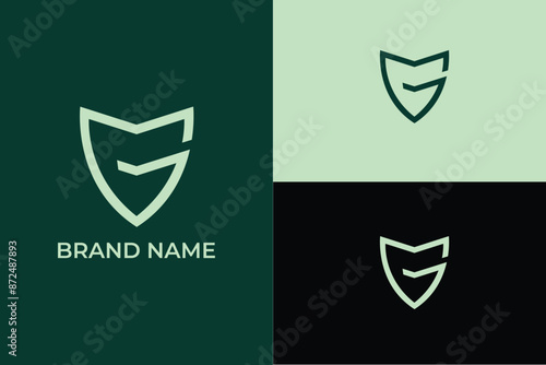 initial letter G shield iconic logo, letter G shield sparta shield warrior creative minimal monochrome monogram symbol